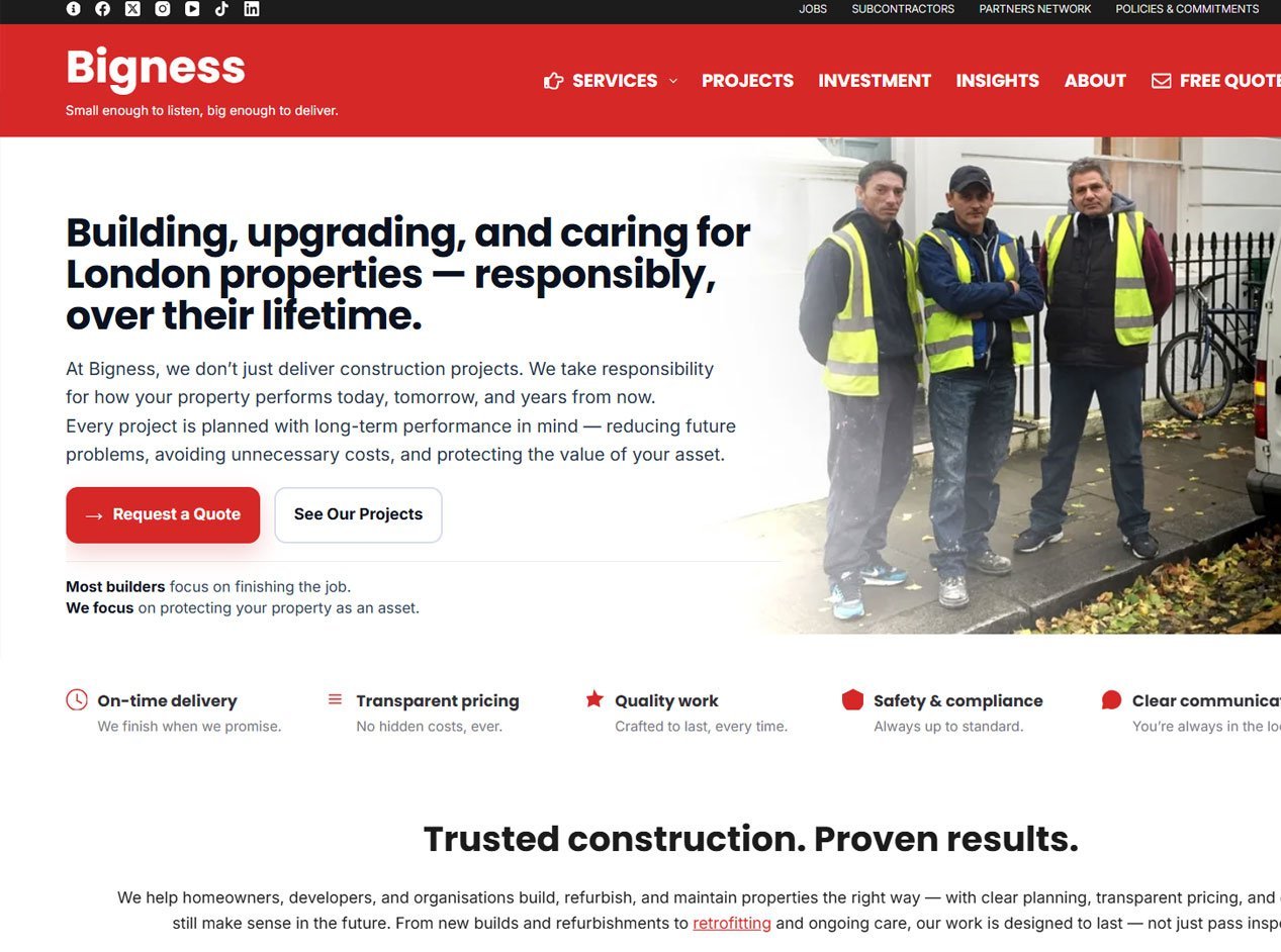 Digital optimisation scenario for a construction company